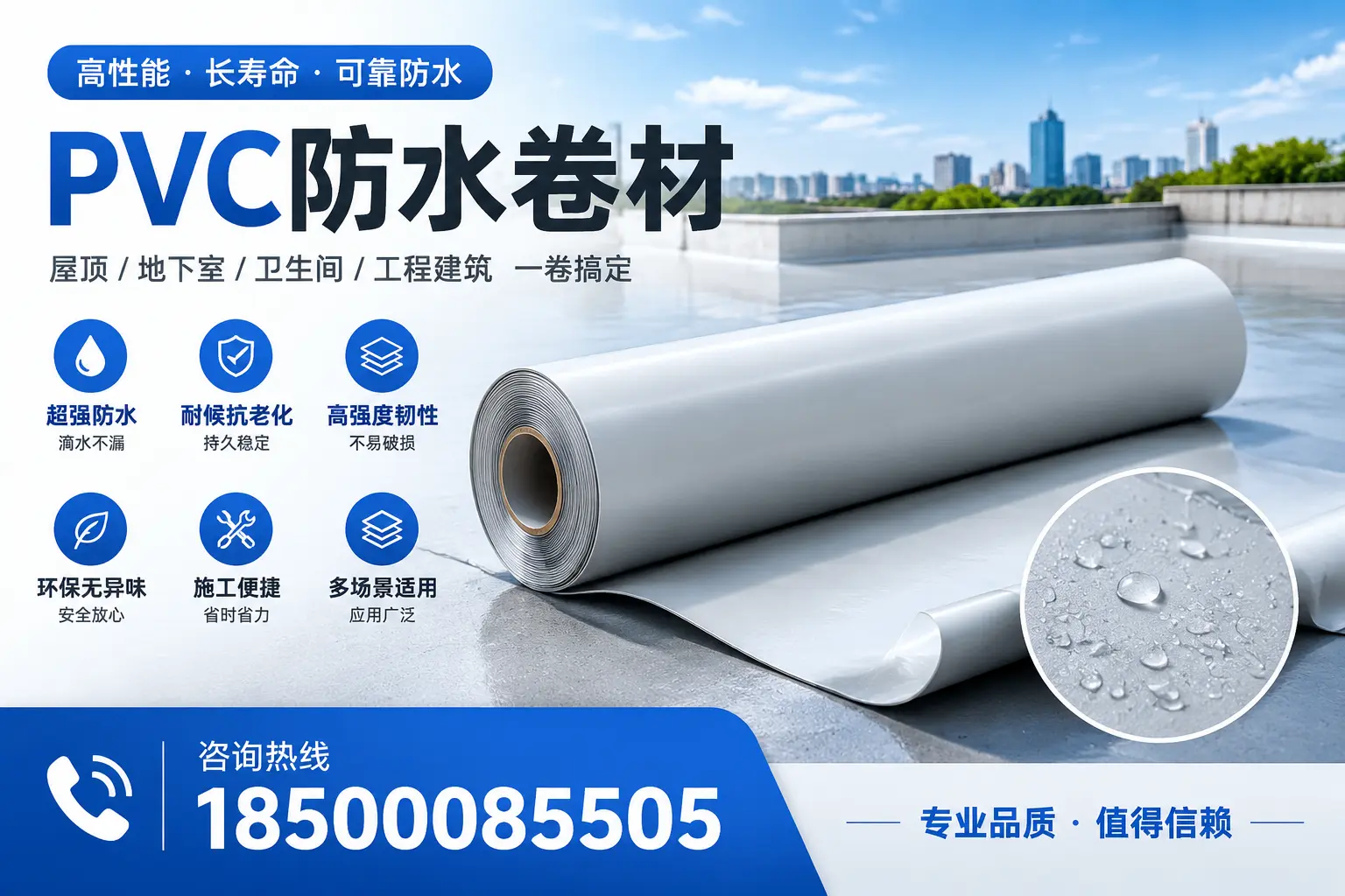 PVC防水卷材的防水效果评测,适合杭州的科学依据